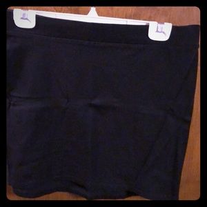 Black cotton mini skirt